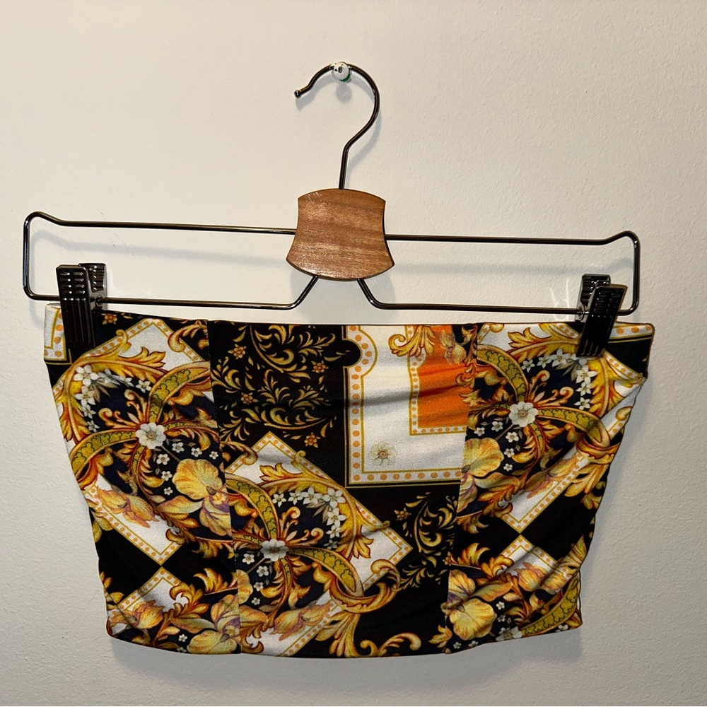 PrettyLittleThing Baroque Print Tube Top